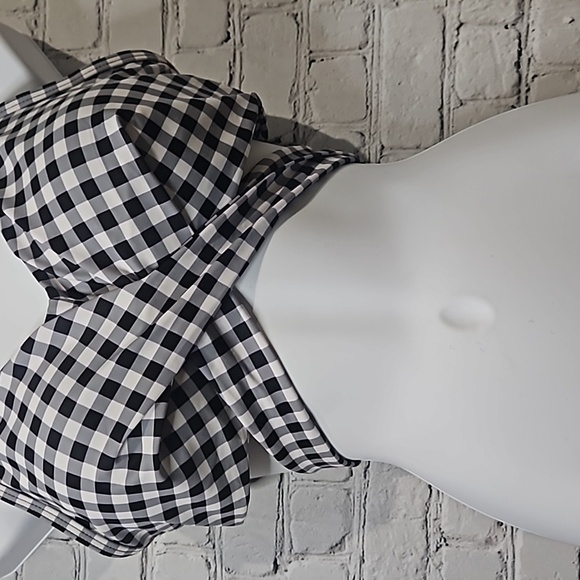 Plaid wrap tie swim top - Picture 6 of 8